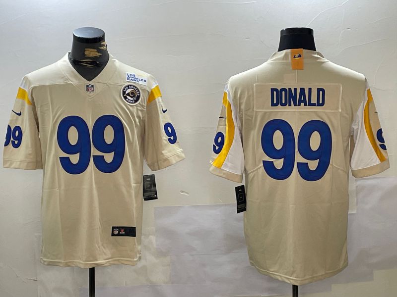 Men Los Angeles Rams #99 Donald Cream 2024 Nike Vapor Limited NFL Jersey style 2->los angeles rams->NFL Jersey